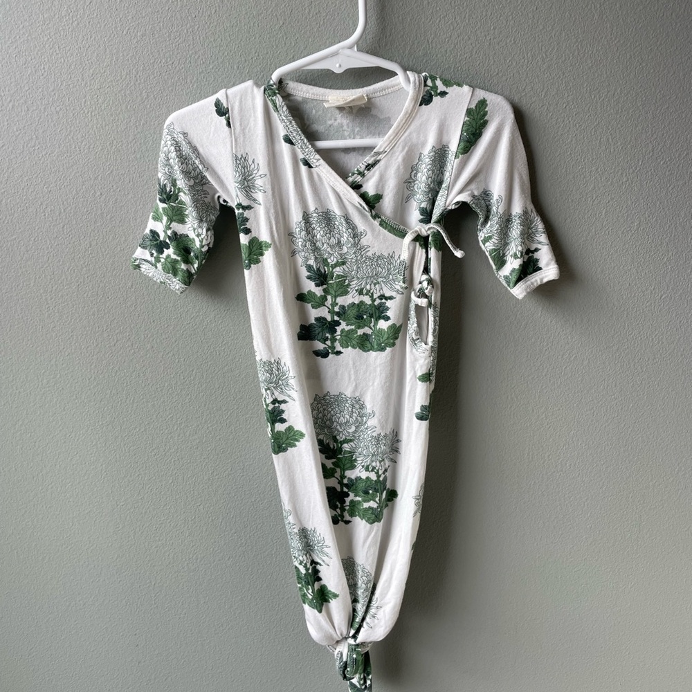 Kate Quinn The Woods Beechwood Modal Green and White Floral Knotted Gown